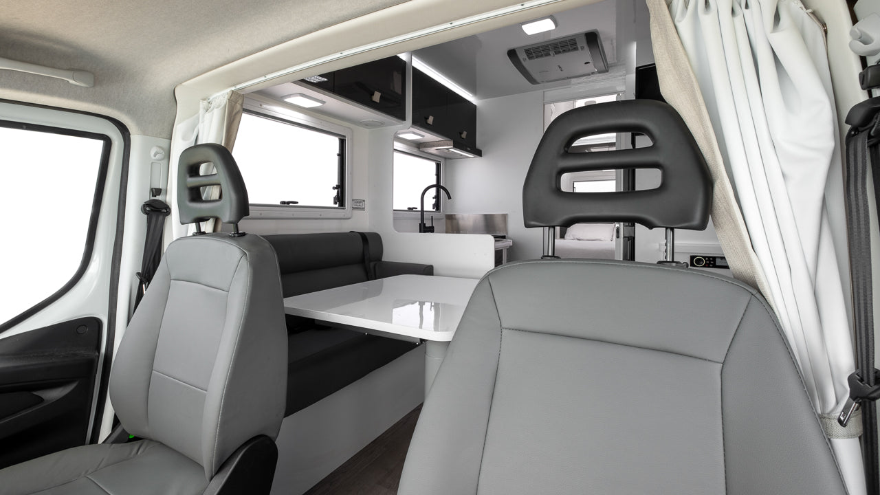 Winnebago Iluka view from drivers seats to the back