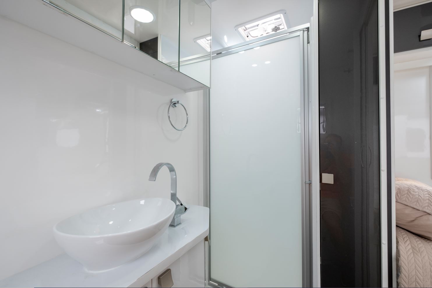 Winnebago Jervis Vanity with hand basin mirrored cabinet