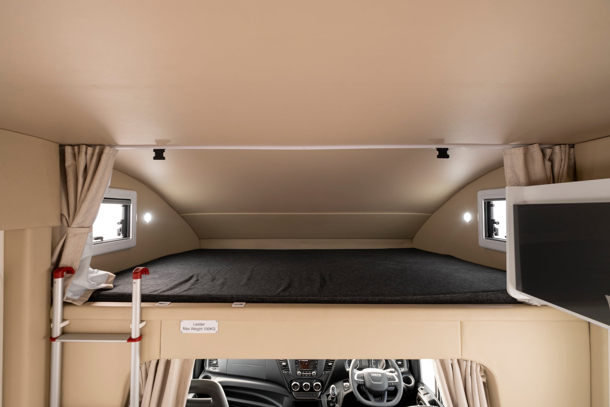 Winnebago Coogee Over Cabin Storage and Bed