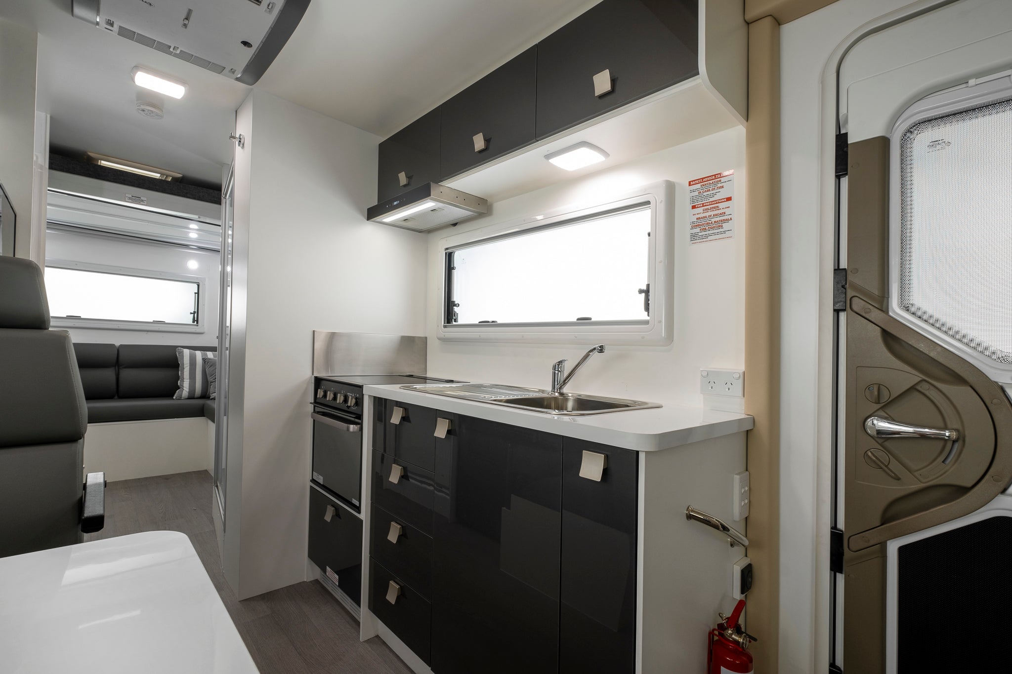 Winnebago Kirra kitchenette metallic grey 