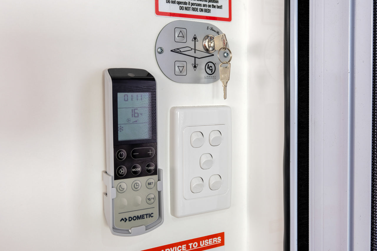 Windsor Daintree Air-conditioning remote, light switches and drop bed operation