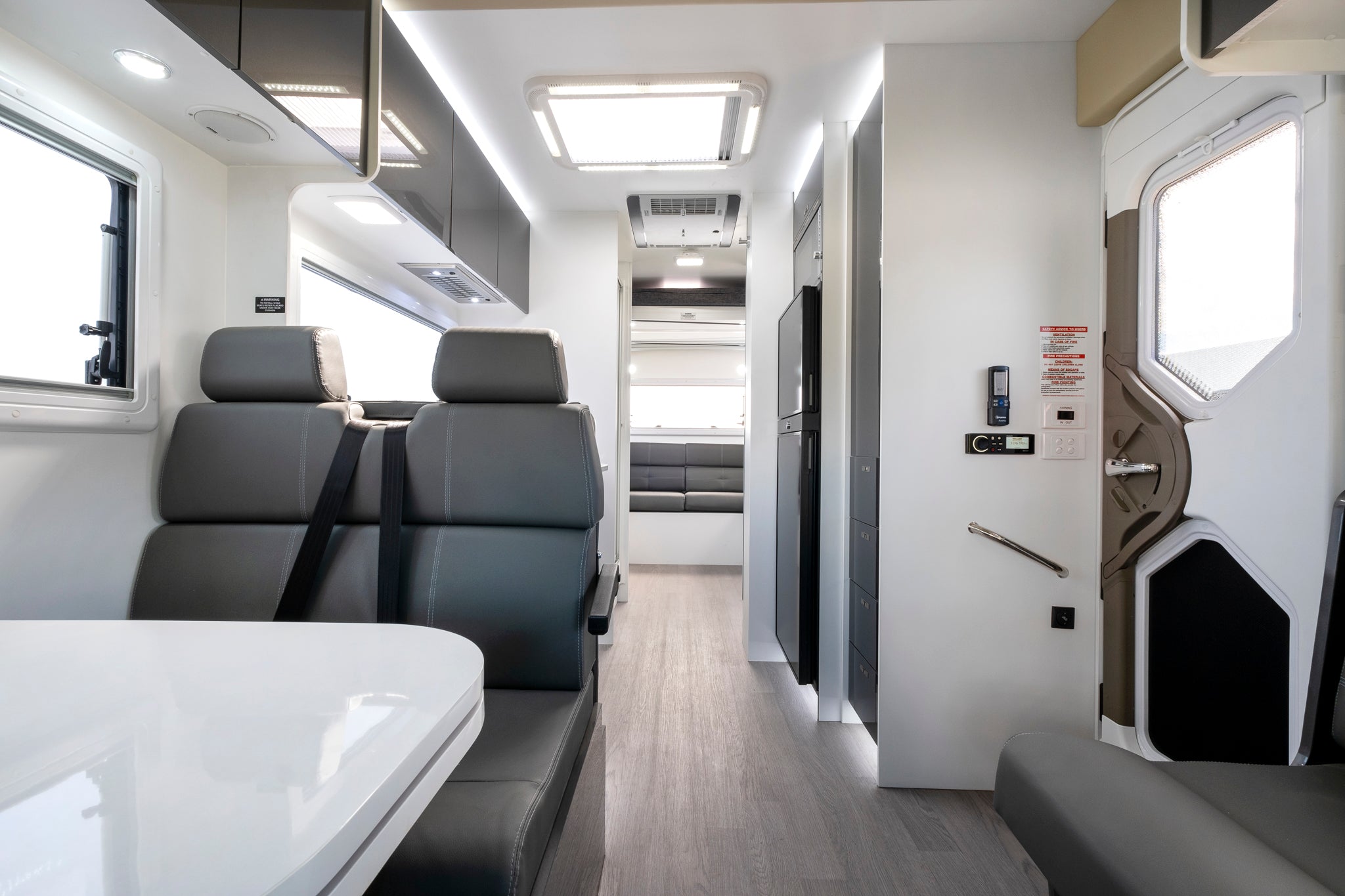 Windsor Flinders Motorhome front facing seats metallic grey