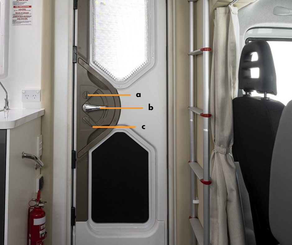 internal view of motorhome door